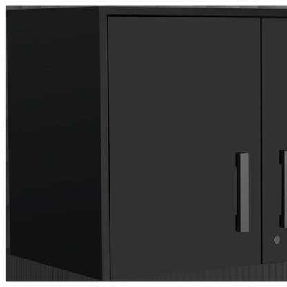 28" Black Wall mounted Accent Cabinet With Four Shelves HomeRoots