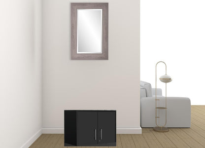 28" Black Wall mounted Accent Cabinet With Four Shelves HomeRoots
