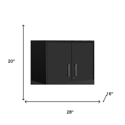 28" Black Wall mounted Accent Cabinet With Four Shelves HomeRoots