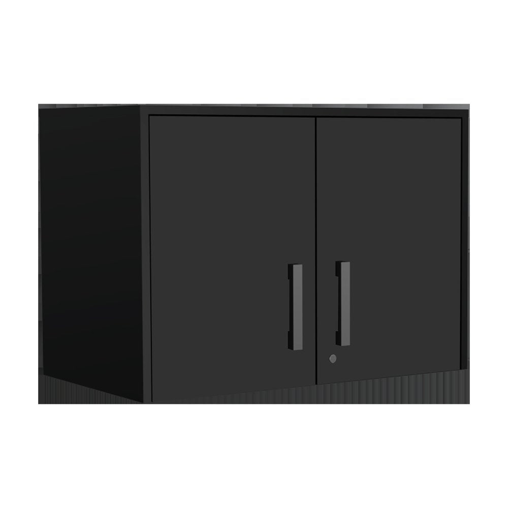 28" Black Wall mounted Accent Cabinet With Four Shelves And Six Drawers HomeRoots