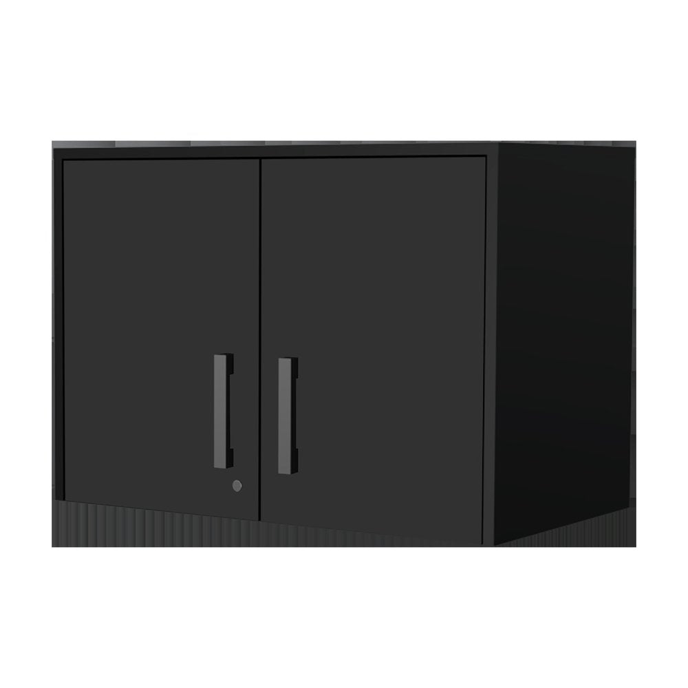 28" Black Wall mounted Accent Cabinet With Six Shelves And Three Drawers HomeRoots