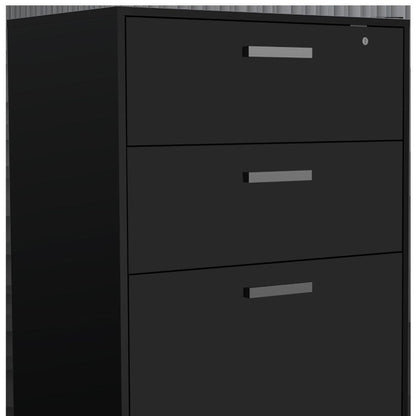 28" Black Wall mounted Accent Cabinet With Eight Shelves And Six Drawers HomeRoots