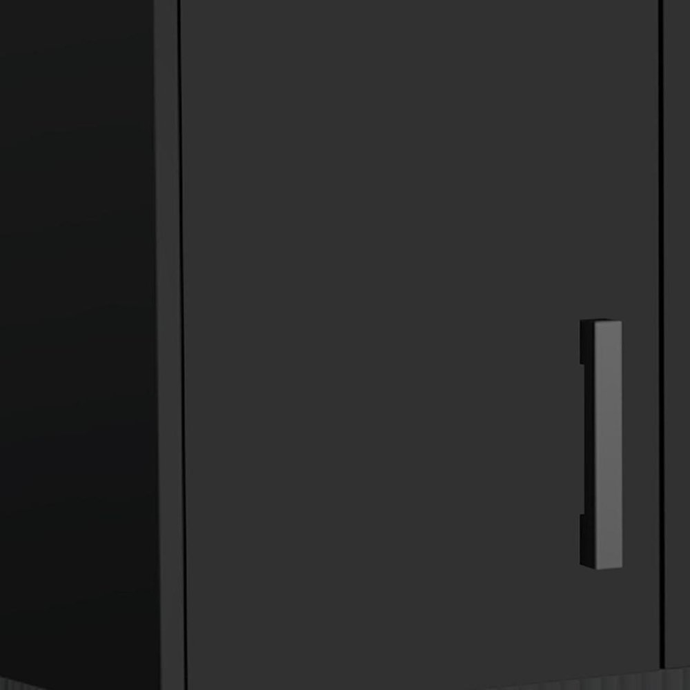 28" Black Wall mounted Accent Cabinet With Eight Shelves And Six Drawers HomeRoots