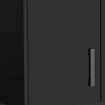 28" Black Wall mounted Accent Cabinet With Eight Shelves And Six Drawers HomeRoots