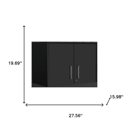 28" Black Wall mounted Accent Cabinet With Eight Shelves And Six Drawers HomeRoots
