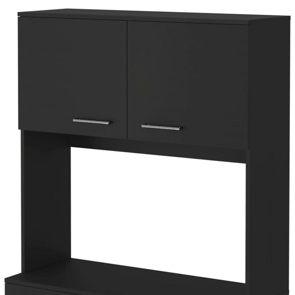 28" Black Wall mounted Accent Cabinet With Seven Shelves And Six Drawers HomeRoots