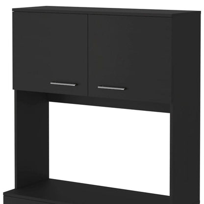 28" Black Wall mounted Accent Cabinet With Seven Shelves And Six Drawers HomeRoots
