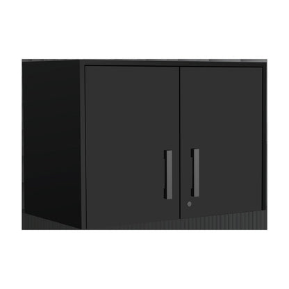 28" Black Wall mounted Accent Cabinet With Seven Shelves And Six Drawers HomeRoots