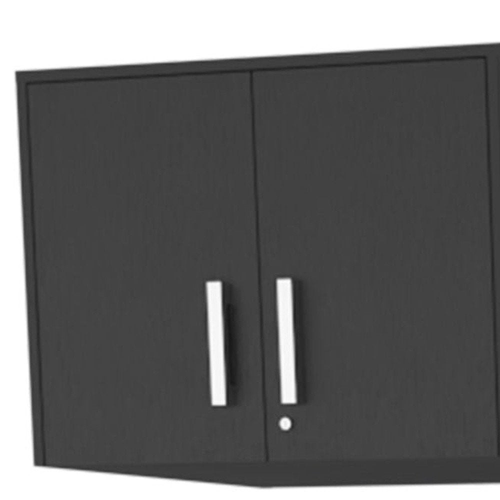 28" Black Wall mounted Accent Cabinet With Nine Shelves And Three Drawers HomeRoots