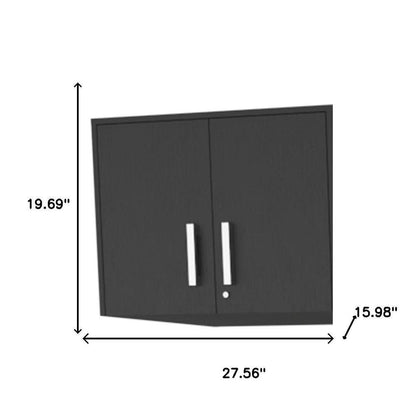 28" Black Wall mounted Accent Cabinet With Nine Shelves And Three Drawers HomeRoots