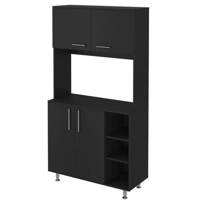 28" Black Wall mounted Accent Cabinet With Nine Shelves And Three Drawers HomeRoots