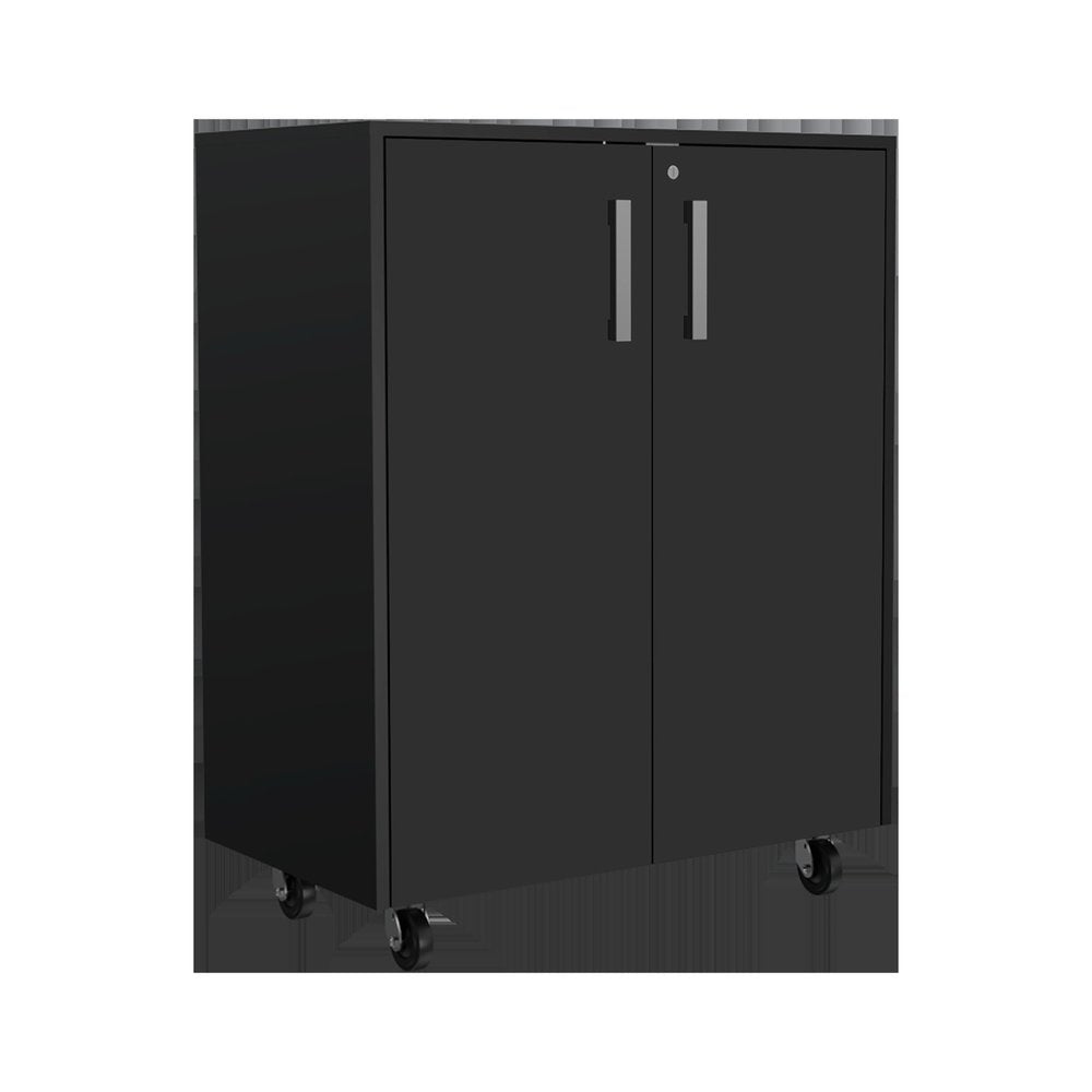 28" Black Wall mounted Accent Cabinet With Twelve Shelves And Six Drawers HomeRoots