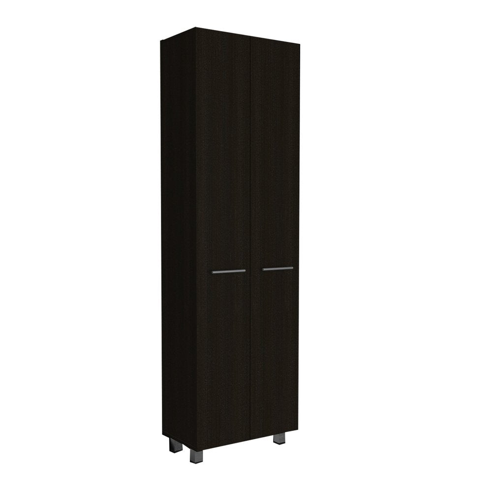 28" Black Wall mounted Accent Cabinet With Twelve Shelves And Six Drawers HomeRoots