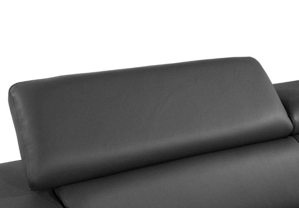 70" Dark Gray And Silver Metallic Leather Loveseat HomeRoots