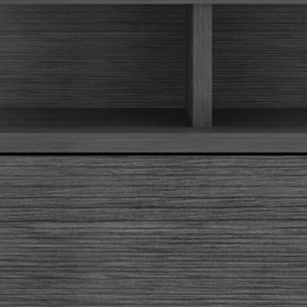 13" Dark Gray Wood One Drawer Floating Nightstand HomeRoots