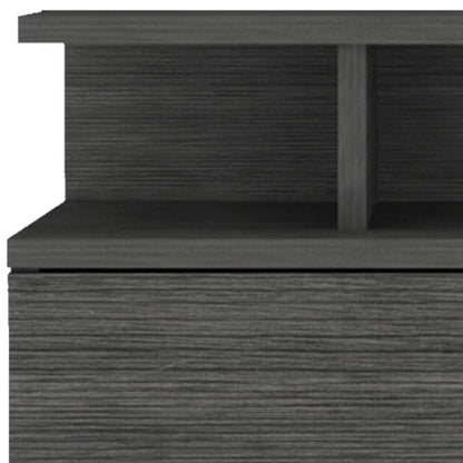 13" Dark Gray Wood One Drawer Floating Nightstand HomeRoots
