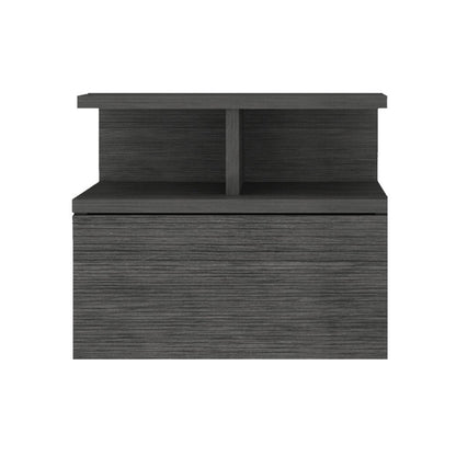 13" Dark Gray Wood One Drawer Floating Nightstand HomeRoots
