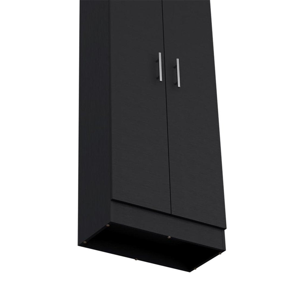 67" Black Wood Pantry Or Storage Closet HomeRoots