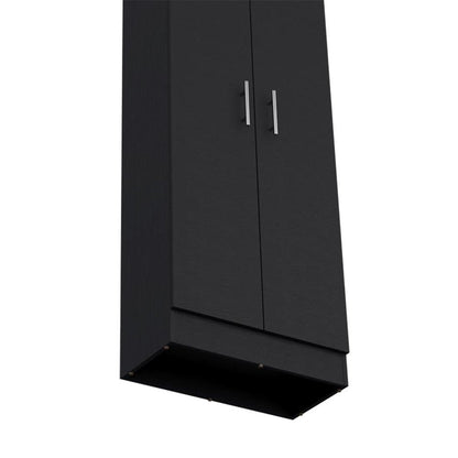 67" Black Wood Pantry Or Storage Closet HomeRoots