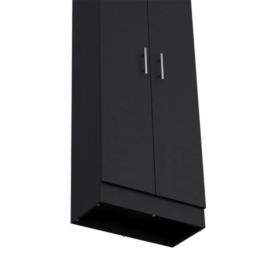 67" Black Wood Pantry Or Storage Closet HomeRoots