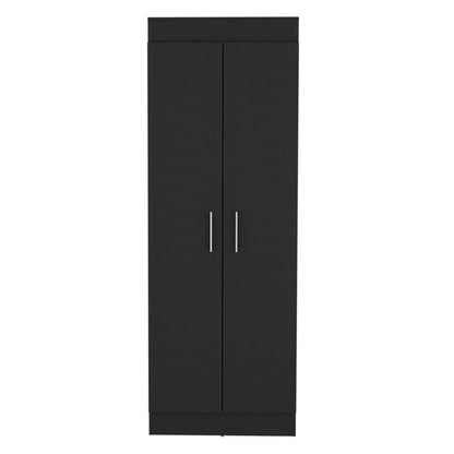 67" Black Wood Pantry Or Storage Closet HomeRoots