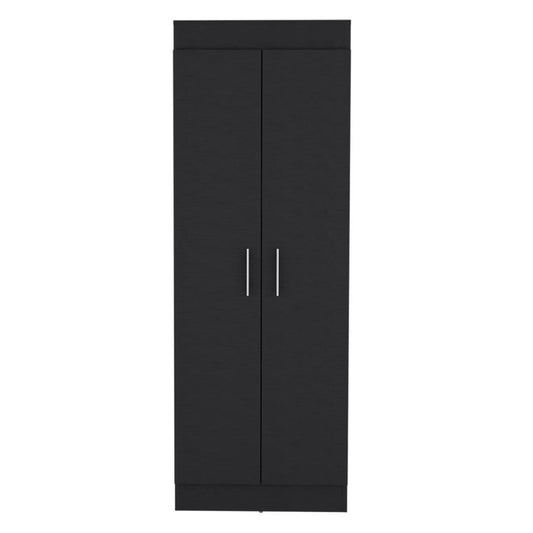 67" Black Wood Pantry Or Storage Closet HomeRoots