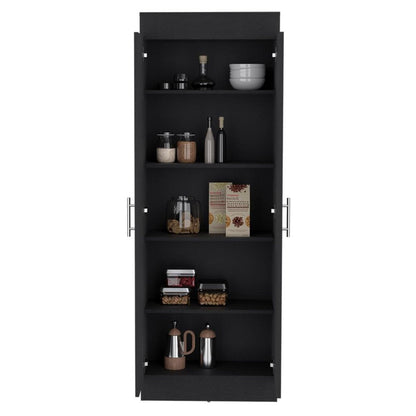67" Black Wood Pantry Or Storage Closet HomeRoots