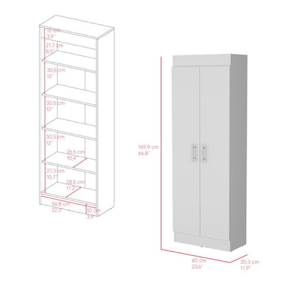 67" White Wood Pantry Or Storage Closet HomeRoots