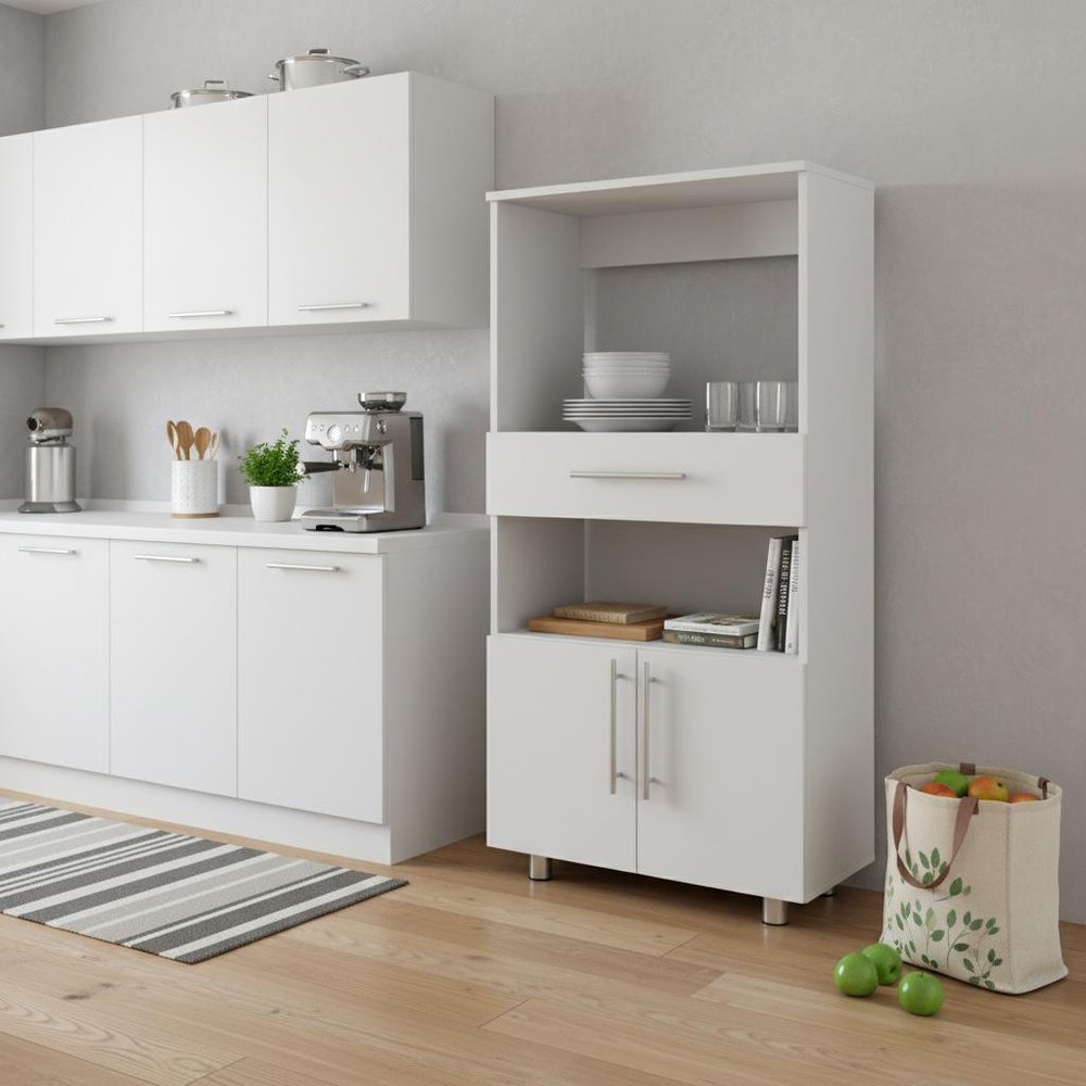 48" White Wood Pantry Or Storage Closet HomeRoots