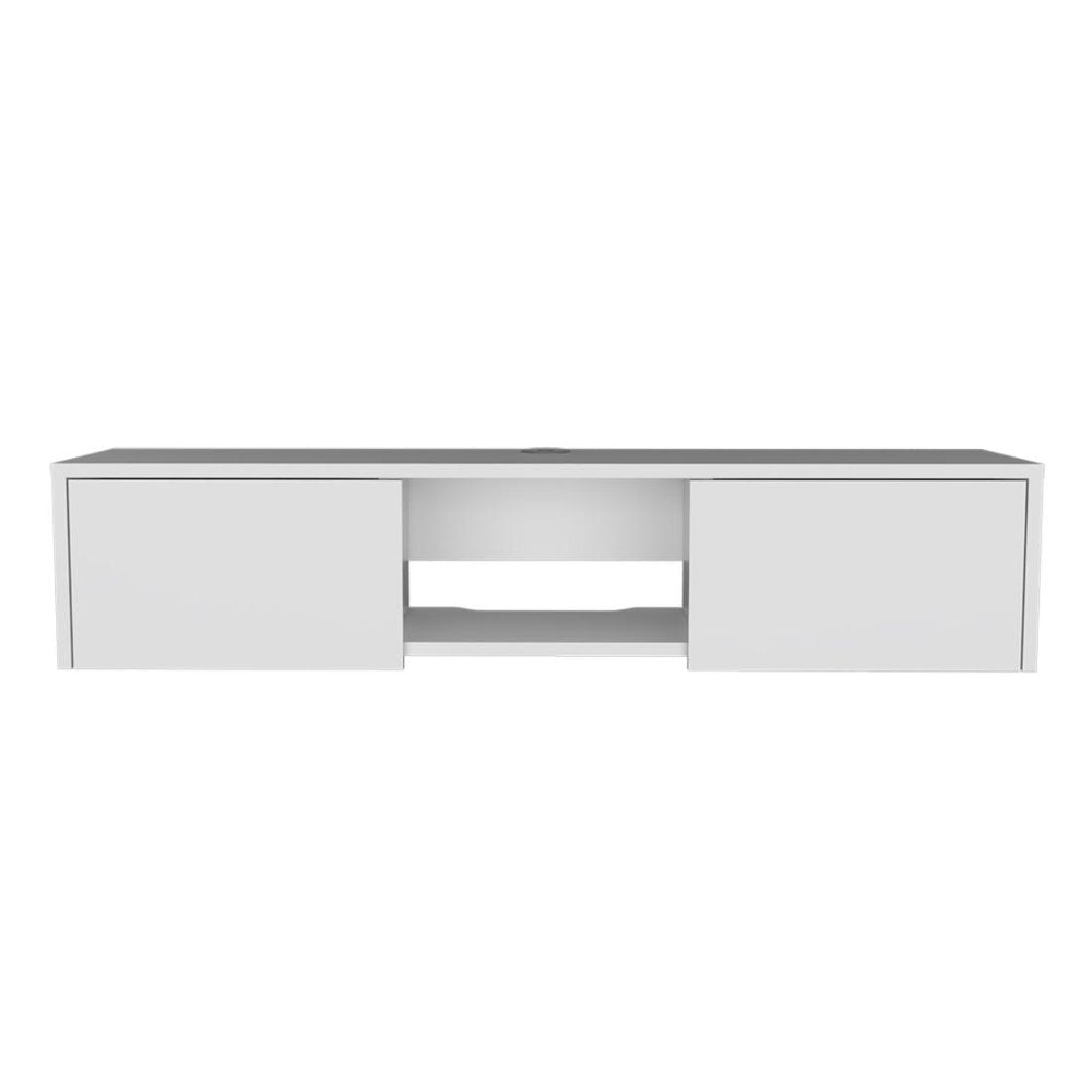 49" White Floating Mount TV Stand — view 1