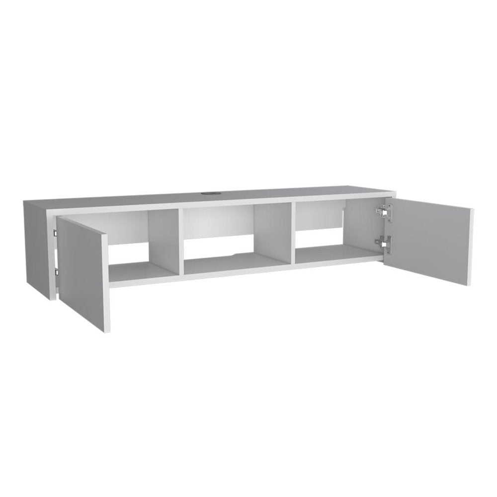 49" White Floating Mount TV Stand — view 3