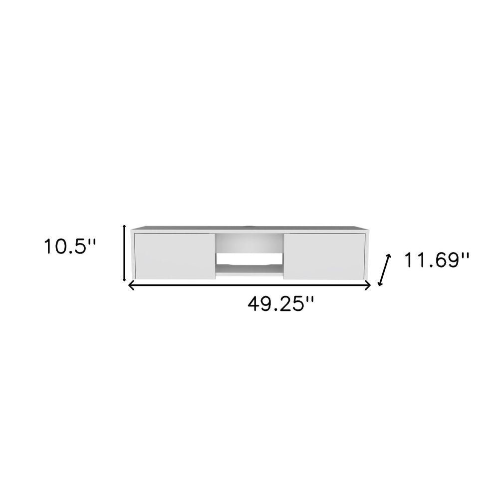 49" White Floating Mount TV Stand — view 4