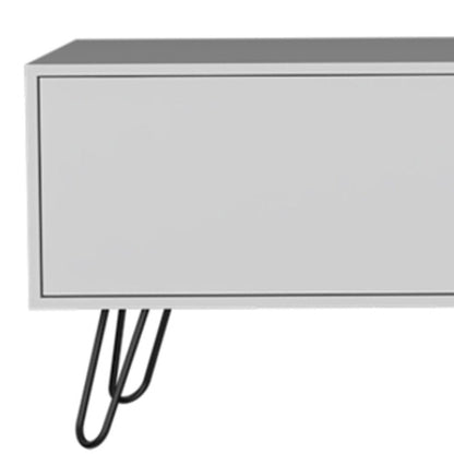 71" White Cabinet Open And Enclosed Storage TV Stand HomeRoots