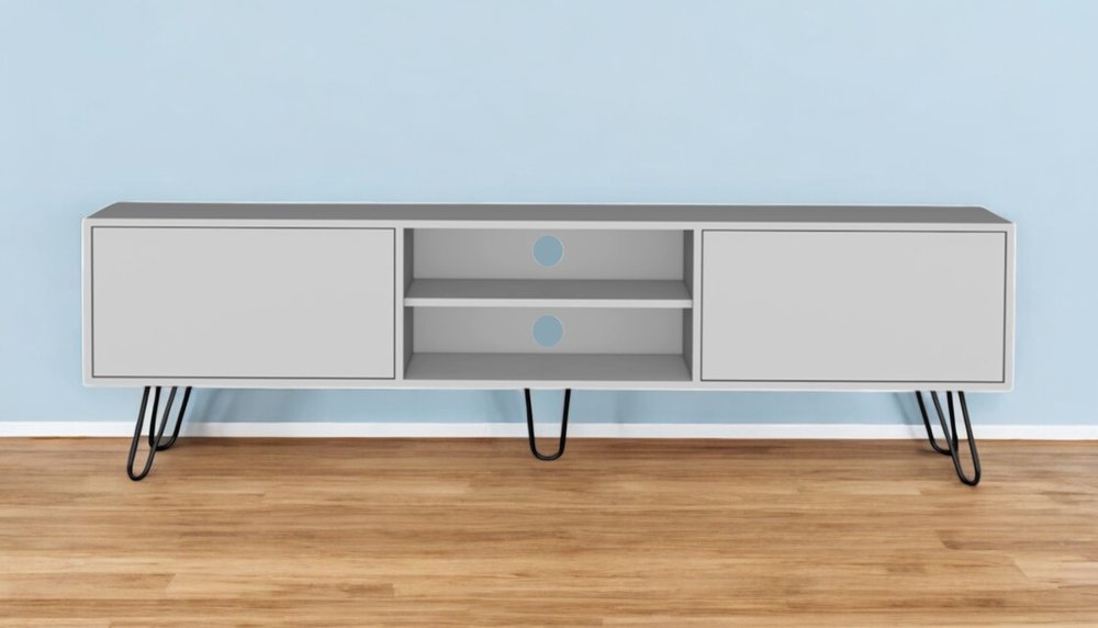 71" White Cabinet Open And Enclosed Storage TV Stand HomeRoots