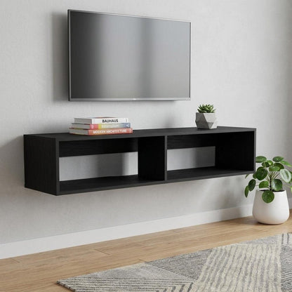 48" Black Floating Mount Entertainment Center HomeRoots