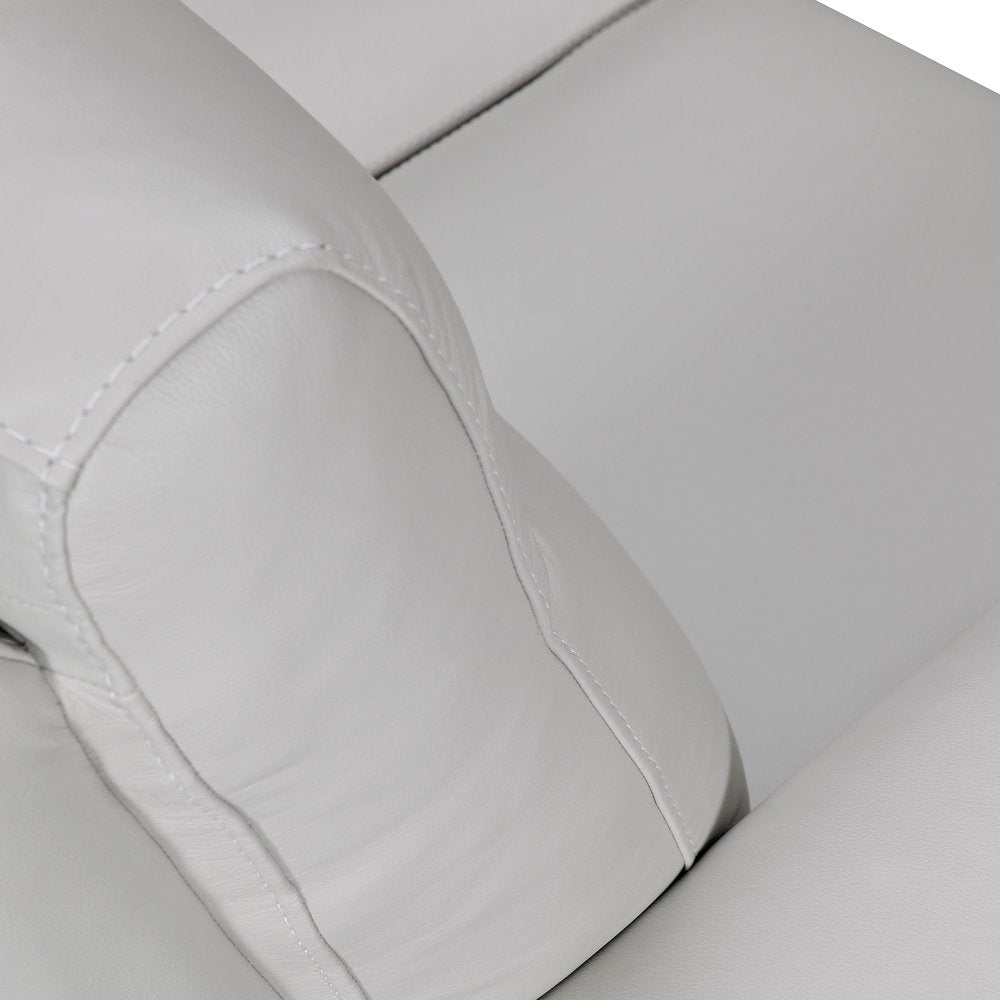 83" Gray Leather Sofa With Brown Legs HomeRoots