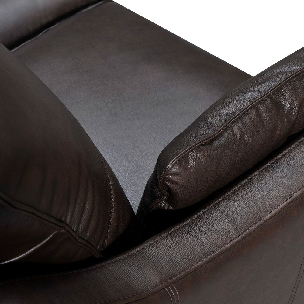87" Dark Brown Leather Sofa And Toss Pillows With Brown Legs HomeRoots