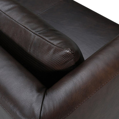 85" Dark Brown Leather Sofa With Brown Legs HomeRoots
