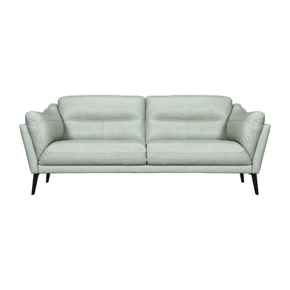 87" Mint Green Leather Sofa With Black Legs HomeRoots