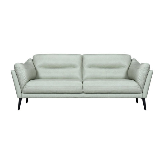 87" Mint Green Leather Sofa With Black Legs HomeRoots