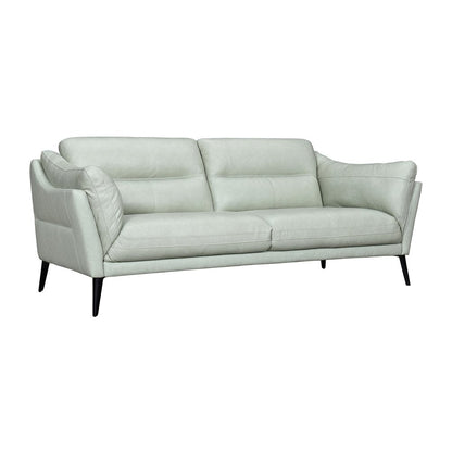 87" Mint Green Leather Sofa With Black Legs HomeRoots