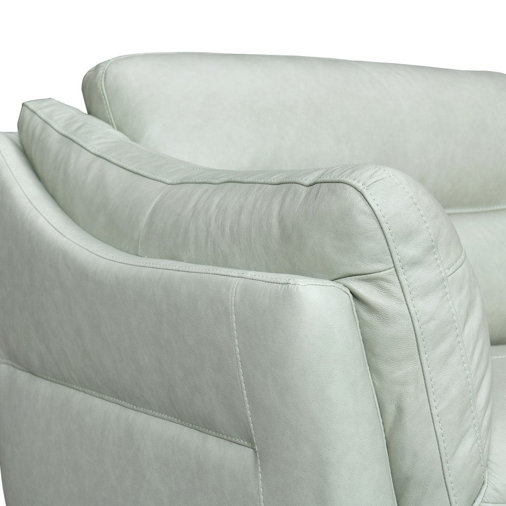 87" Mint Green Leather Sofa With Black Legs HomeRoots