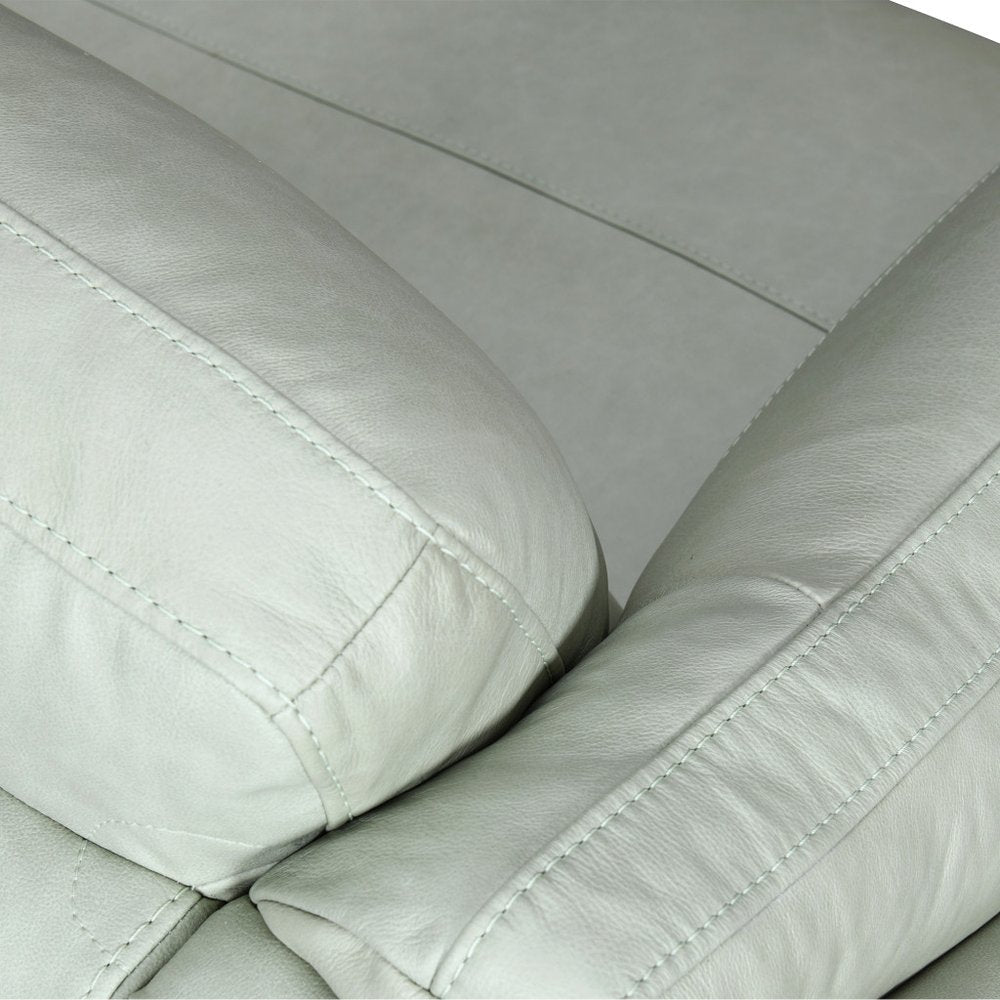 87" Mint Green Leather Sofa With Black Legs HomeRoots