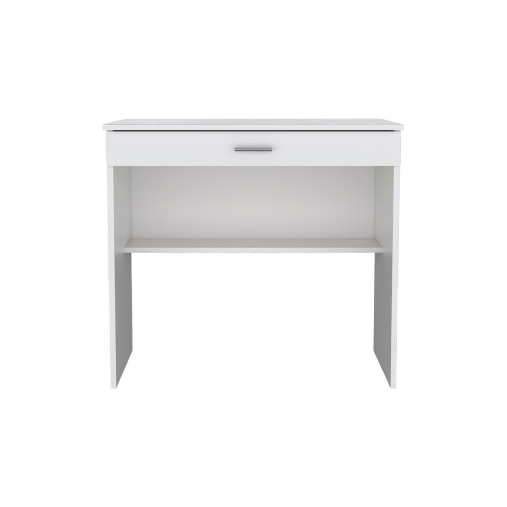 32" White Wood Computer Desk With Drawer — view 5