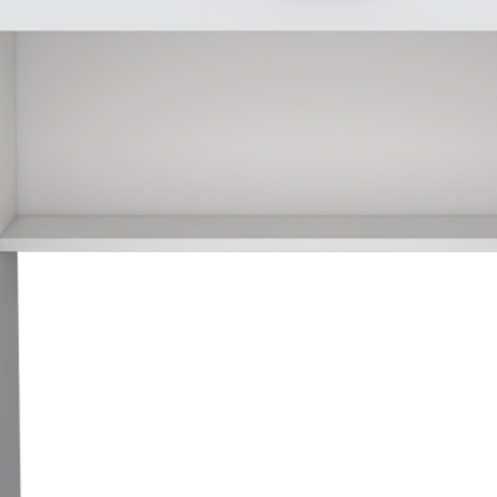 32" White Wood Computer Desk With Drawer — view 3