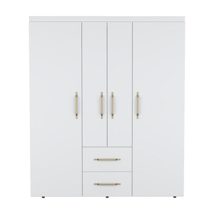 70" White Wood Four Door Two Drawer Combo Dresser HomeRoots