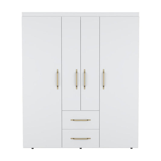 70" White Wood Four Door Two Drawer Combo Dresser HomeRoots