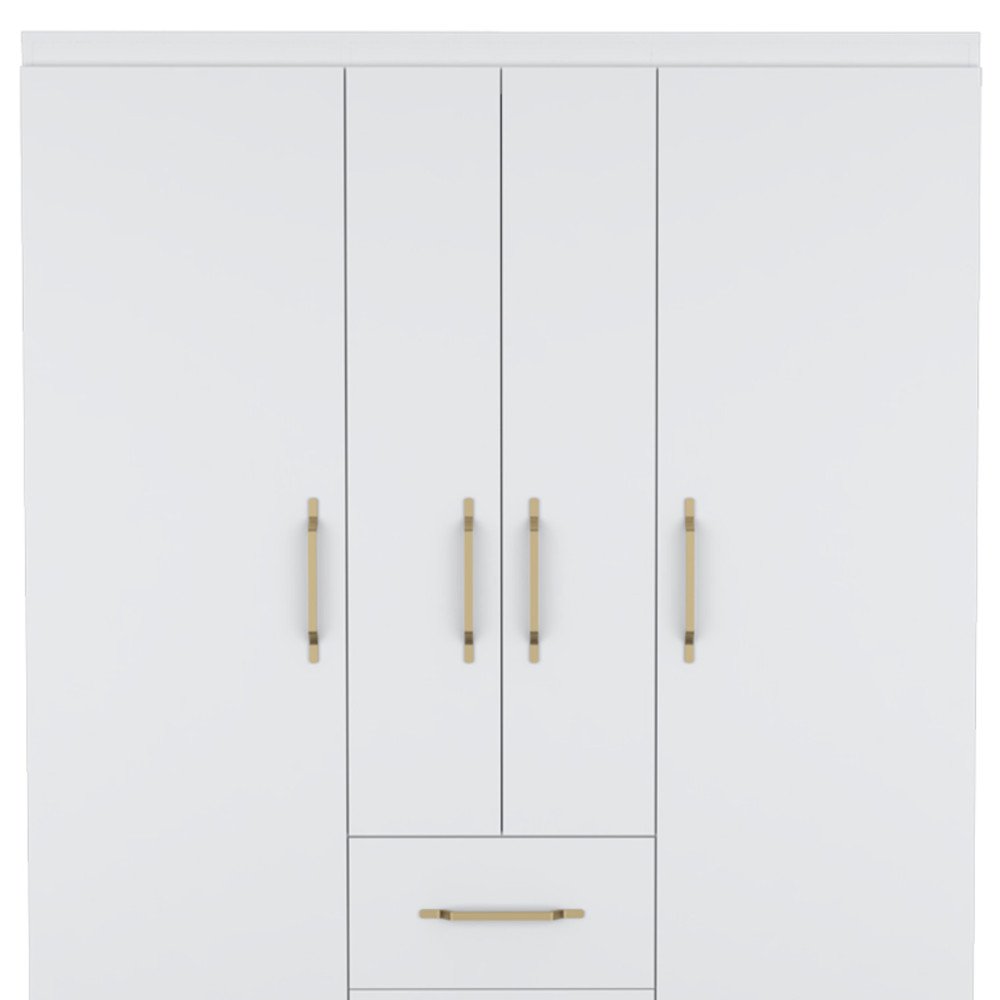 70" White Wood Four Door Two Drawer Combo Dresser HomeRoots