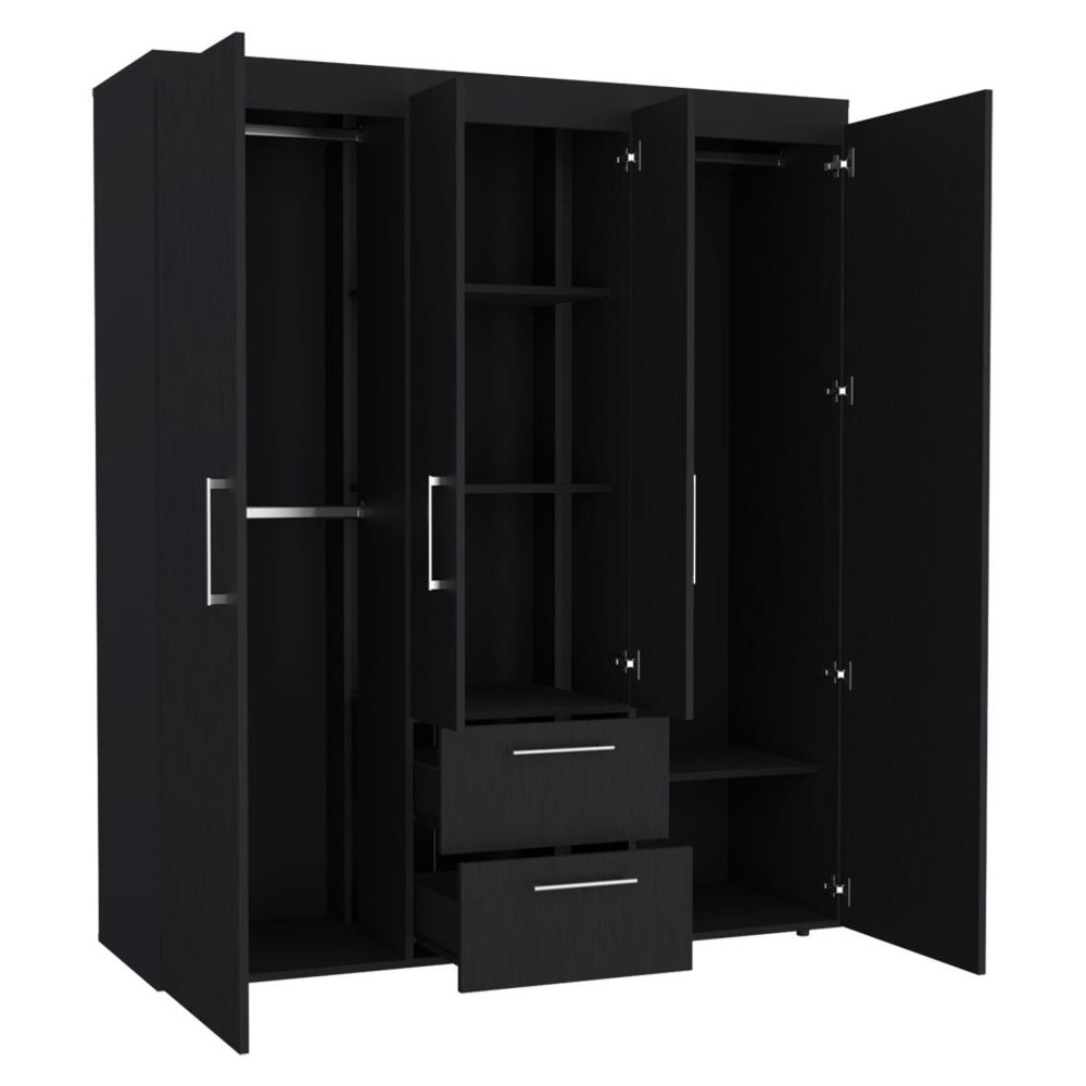 70" White Wood Four Door Two Drawer Combo Dresser HomeRoots