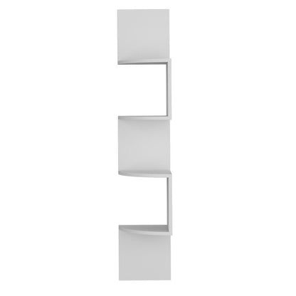 52" White Wood Wall Mounted Corner Shelf HomeRoots